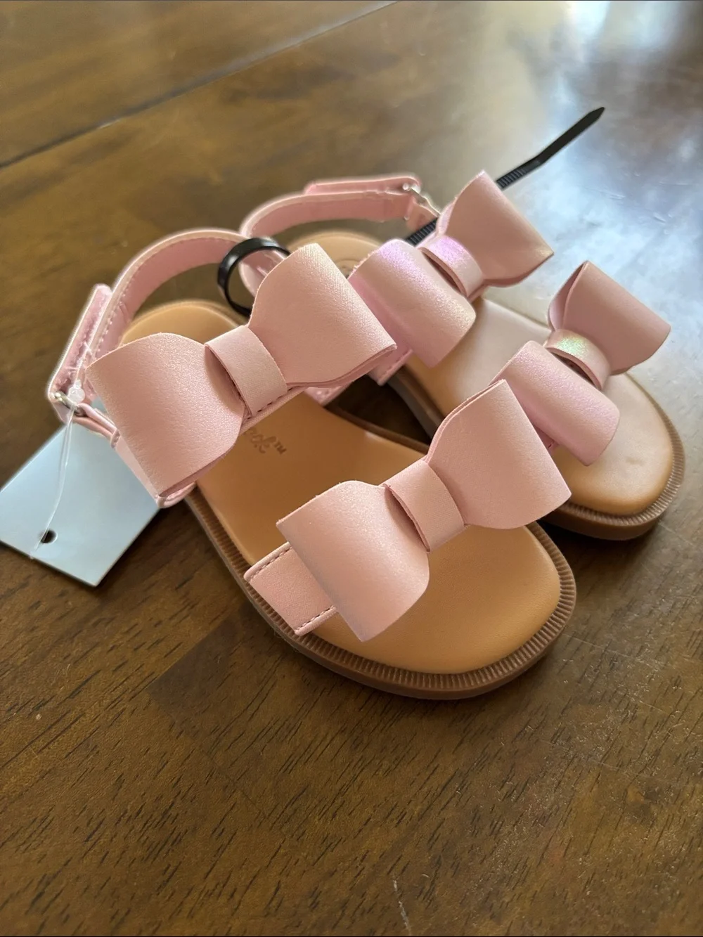 NWT Cat & Jack Light Pink Bow Sandals for Girls